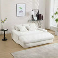 Luxurious Deep-Seat Sofa for Two: Chenille Fabric and 5 Back Pillows
