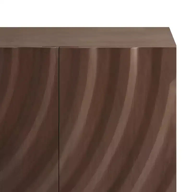 Christopher Knight Home Cheryiie Buffet moderne en bois et métal de 152 cm avec quatre portes ondulées goutte d'eau