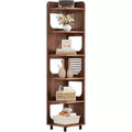Lantine 6-Tier Corner Bookshelf, 71-Inch Rustic Tall Bookcase for Living Room, Bedroom, Office