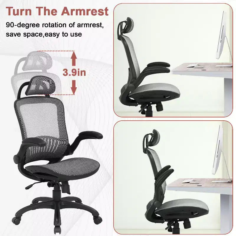 Chaise de bureau BestMassage - Chaise d'ordinateur - Chaise de direction à dossier haut