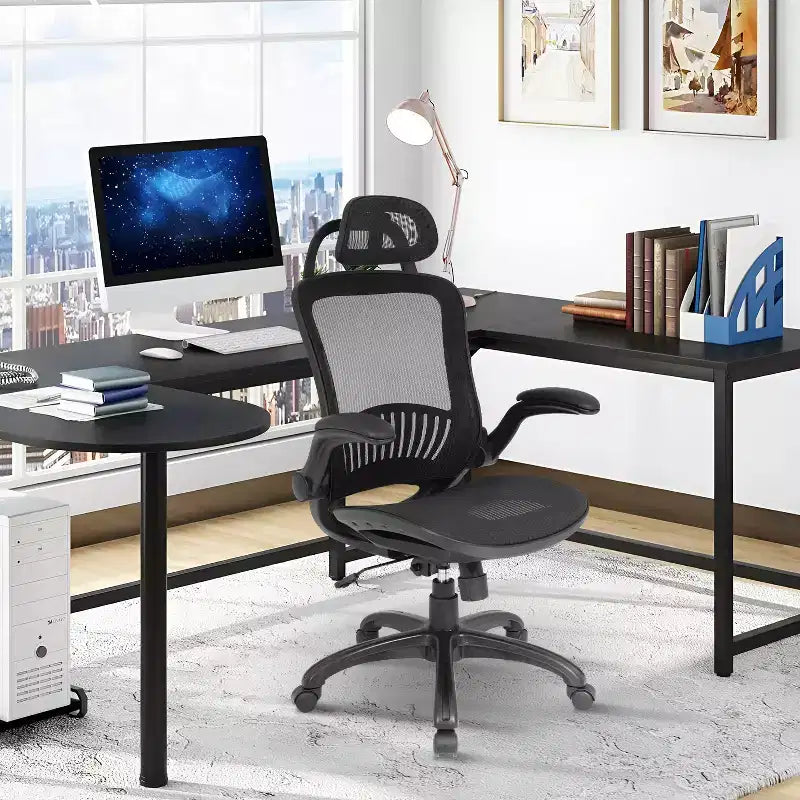 Chaise de bureau BestMassage - Chaise d'ordinateur - Chaise de direction à dossier haut