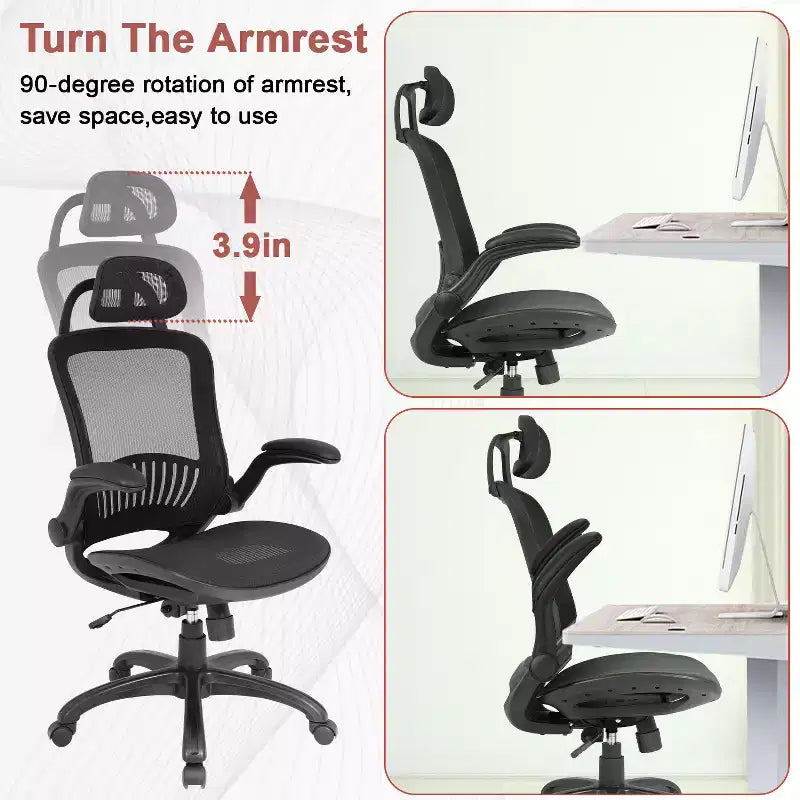 Chaise de bureau BestMassage - Chaise d'ordinateur - Chaise de direction à dossier haut