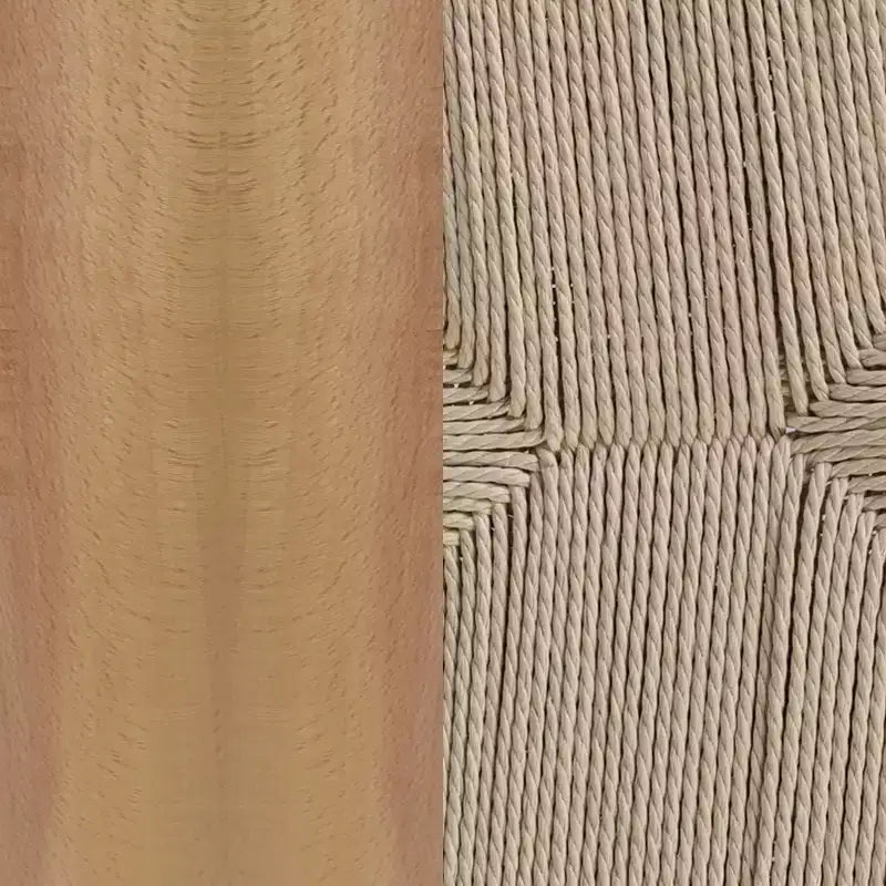 Merrick Lane Lot de 2 chaises de salle à manger empilables avec dossier en Y, cadres en bois massif, assises en corde en papier kraft tressé
