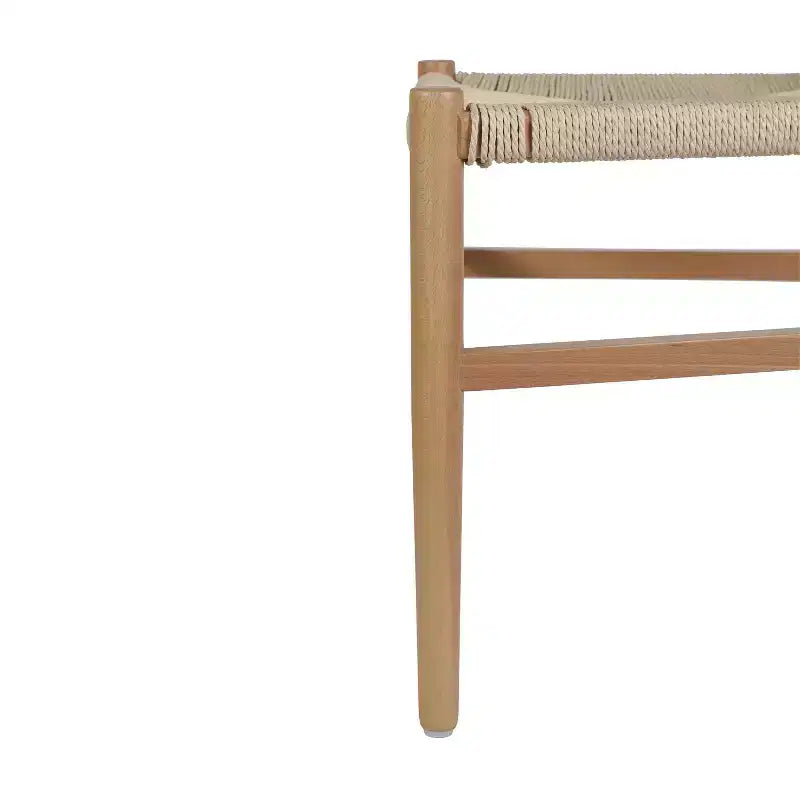 Merrick Lane Lot de 2 chaises de salle à manger empilables avec dossier en Y, cadres en bois massif, assises en corde en papier kraft tressé