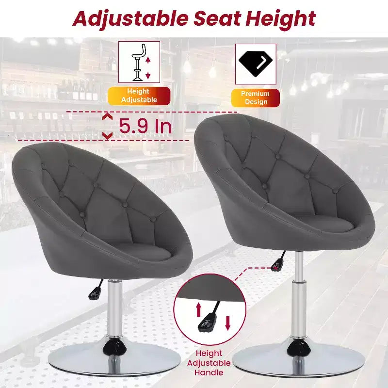 Chaise de Coiffeuse BestMassage Chaise de Maquillage Pivotante Moderne avec Hauteur Réglable Fauteuil d'Appoint