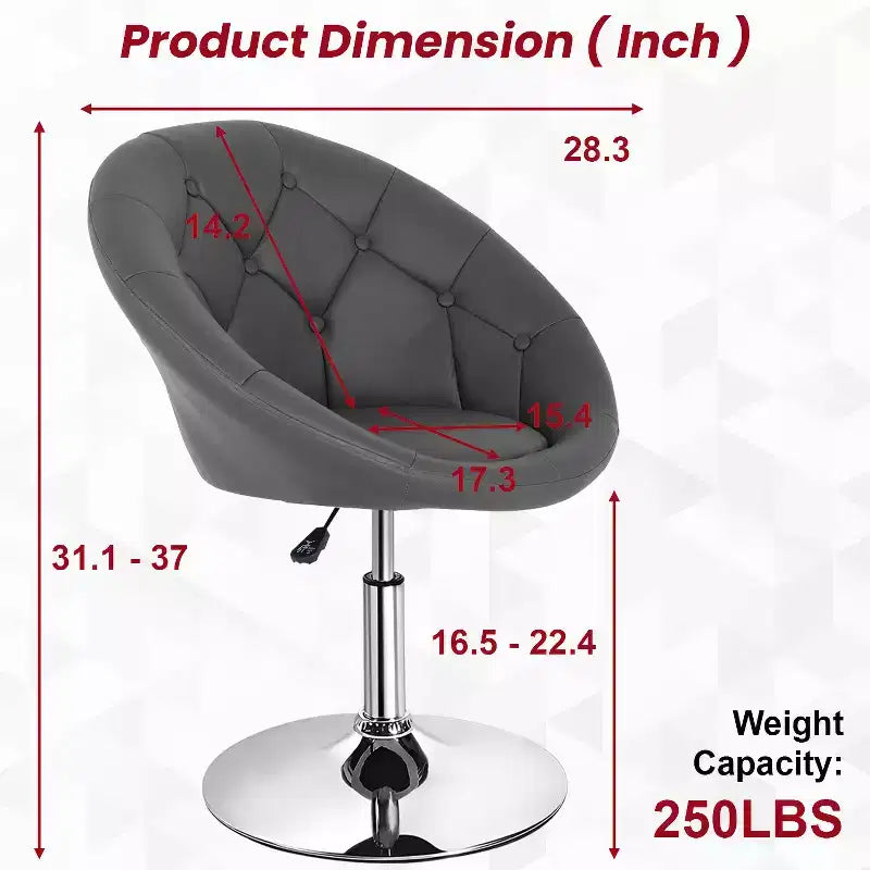 Chaise de Coiffeuse BestMassage Chaise de Maquillage Pivotante Moderne avec Hauteur Réglable Fauteuil d'Appoint