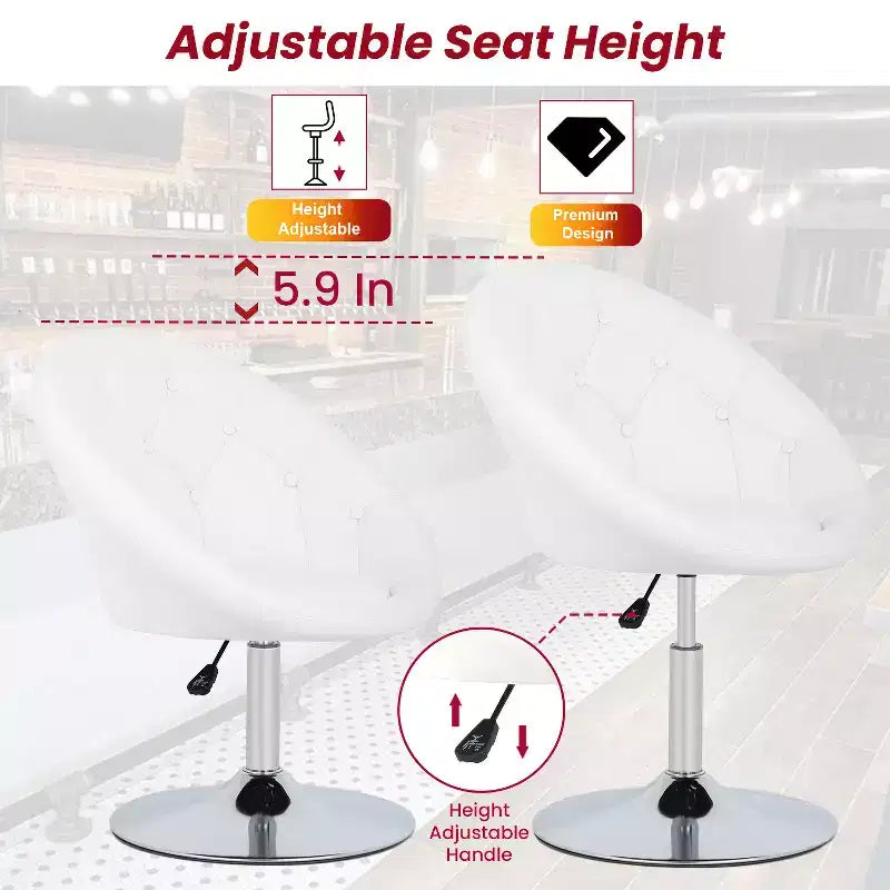 Chaise de Coiffeuse BestMassage Chaise de Maquillage Pivotante Moderne avec Hauteur Réglable Fauteuil d'Appoint
