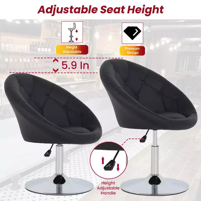 Chaise de Coiffeuse BestMassage Chaise de Maquillage Pivotante Moderne avec Hauteur Réglable Fauteuil d'Appoint