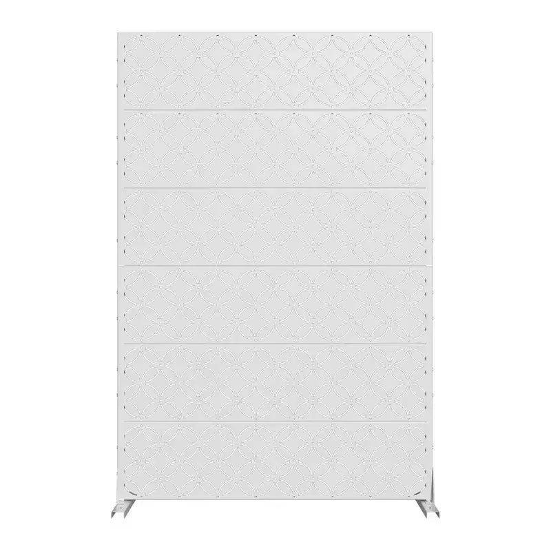 Jardinière en métal blanc Dovelina 72 H47W avec treillis pour brise-vue pour café, terrasse, jardin et balcons