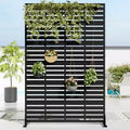 72 H47W Dovelina Black Metal Planter Box with Trellis Privacy Screen for Caf Patio,Garden & Balconies