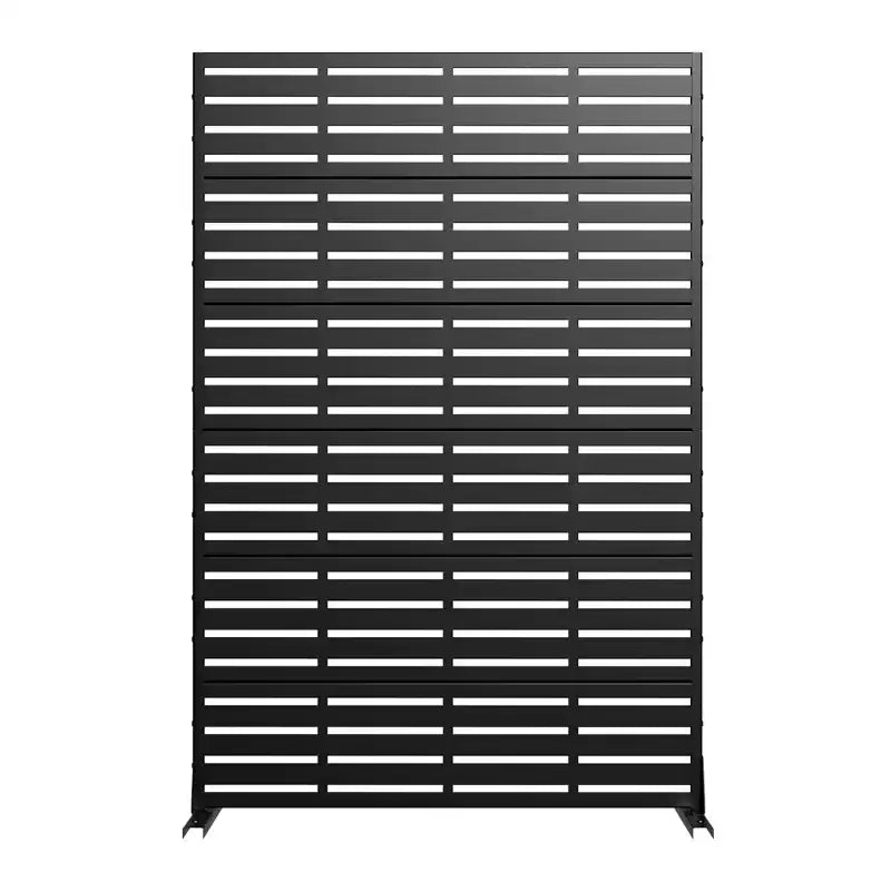 72 H47W Jardinière noire en métal Dovelina avec treillis brise-vue pour patio de café, jardin et balcons
