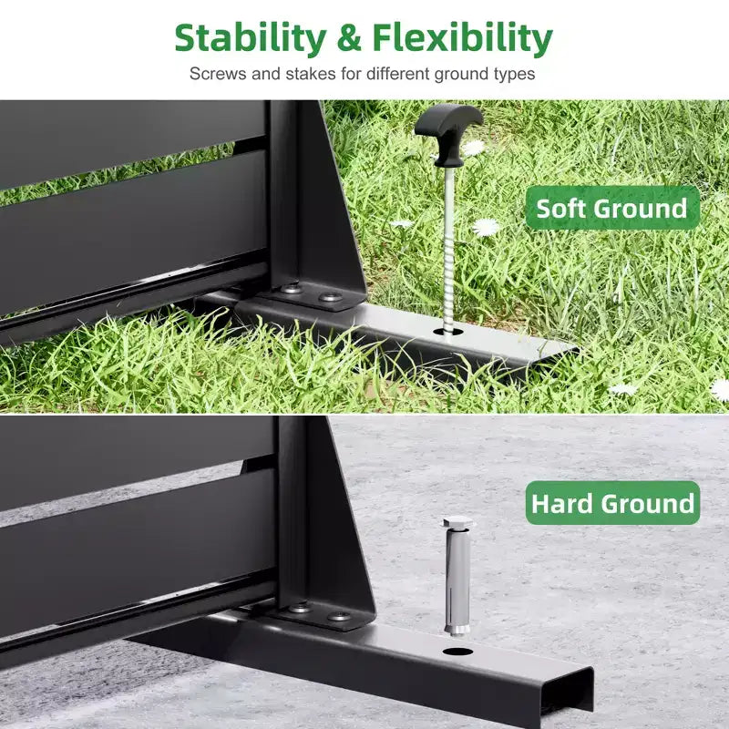 72 H47W Jardinière noire en métal Dovelina avec treillis brise-vue pour patio de café, jardin et balcons