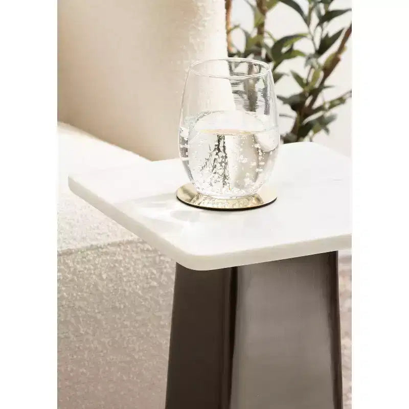 Table d'appoint carrée en marbre Kate and Laurel Quinley