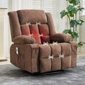 Fauteuil Inclinable Massant et Chauffant Extra Large à Bascule avec Télécommande, 3 Positions Ajustables, Porte-Gobelets et Support Lombaire pour Personnes Fortes et de Grande Taille