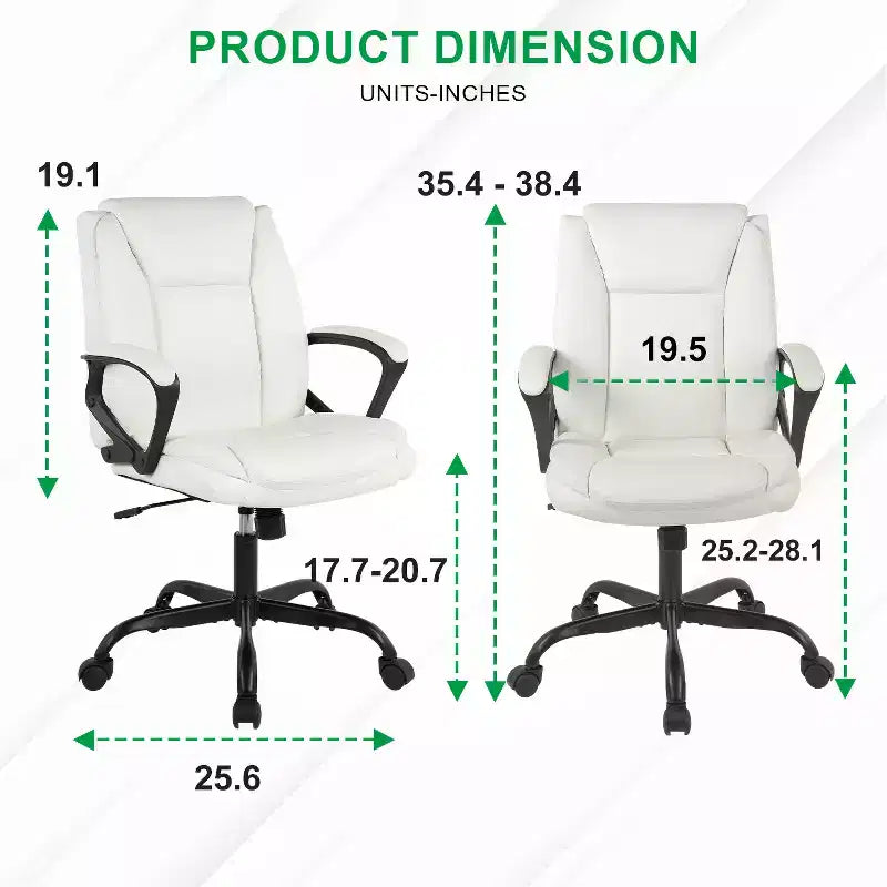Chaise de bureau BestMassage Chaise de direction en cuir PU respirant avec roulettes