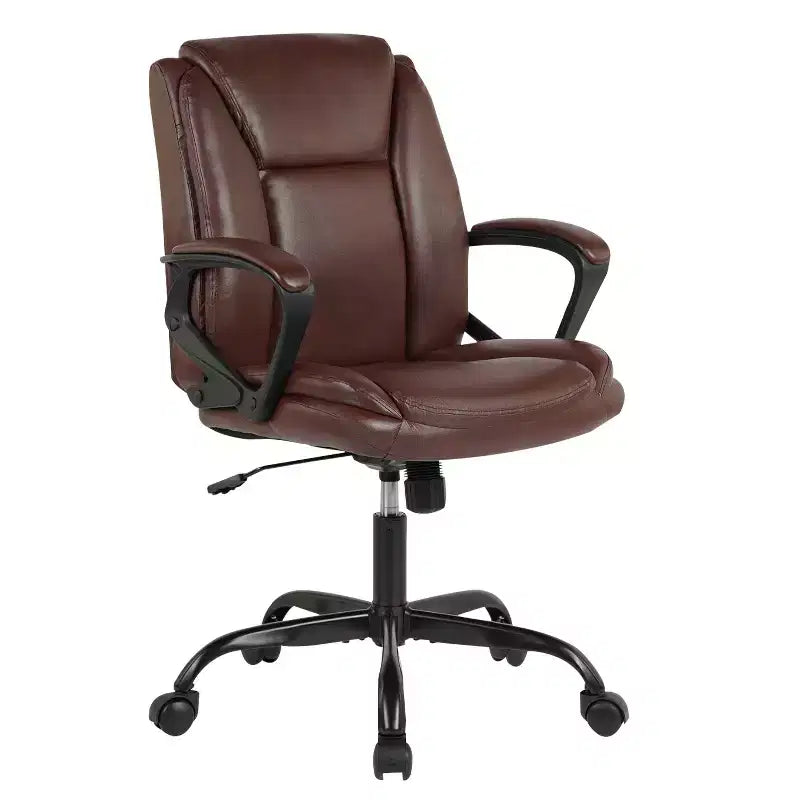 Chaise de bureau BestMassage Chaise de direction en cuir PU respirant avec roulettes