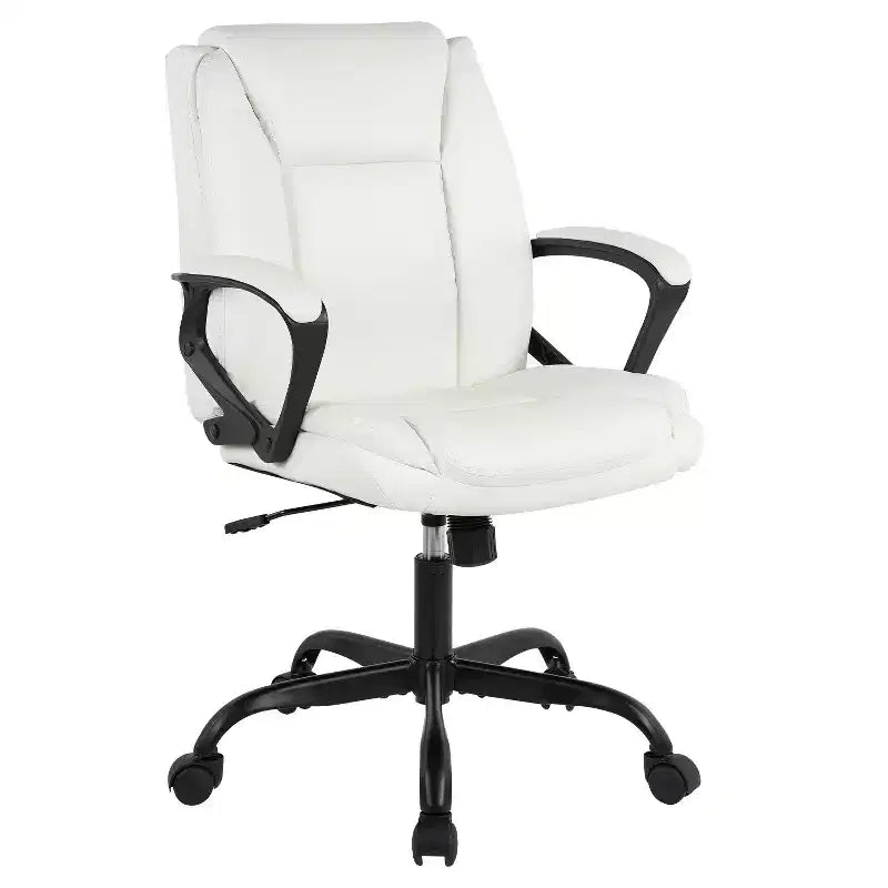 Chaise de bureau BestMassage Chaise de direction en cuir PU respirant avec roulettes