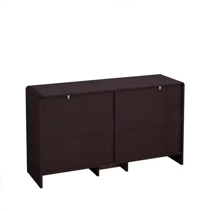 Commode en rotin à 6 tiroirs, Armoire de rangement d'angle en rotin en forme d'arc pour salon et chambre à coucher - ModernLuxe