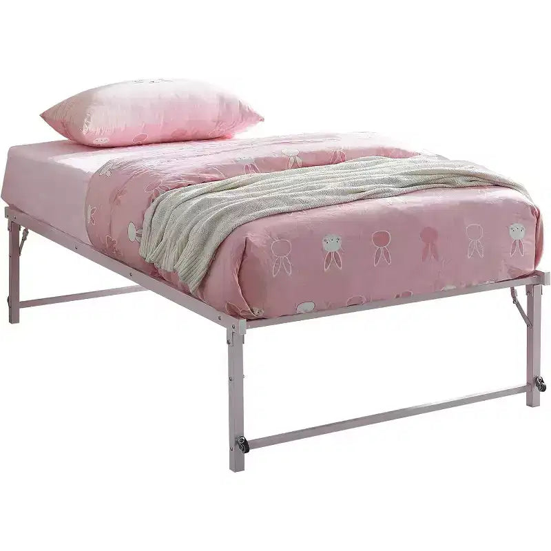 Cadre de lit gigogne escamotable en métal taille double avec roulettes de Kings Brand Furniture – Solution compacte robuste et élégante