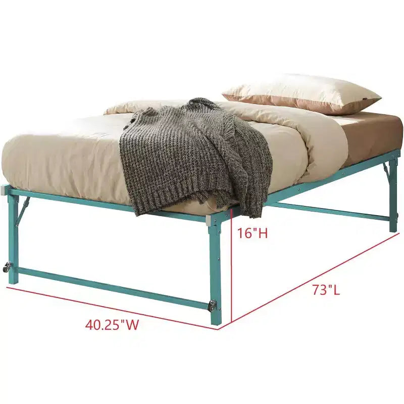 Cadre de lit gigogne escamotable en métal taille double avec roulettes de Kings Brand Furniture – Solution compacte robuste et élégante