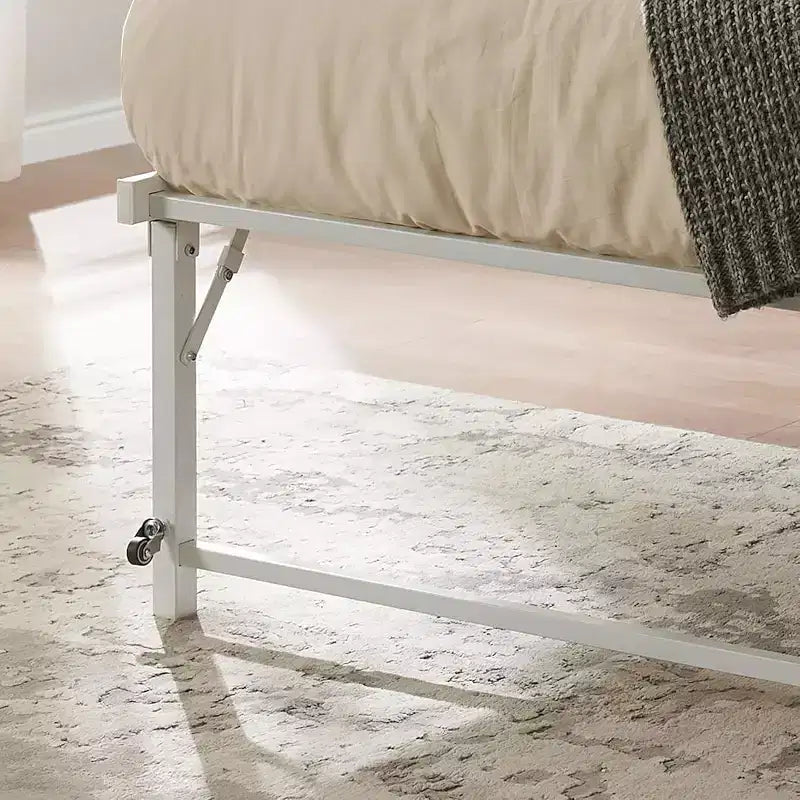 Cadre de lit gigogne escamotable en métal taille double avec roulettes de Kings Brand Furniture – Solution compacte robuste et élégante