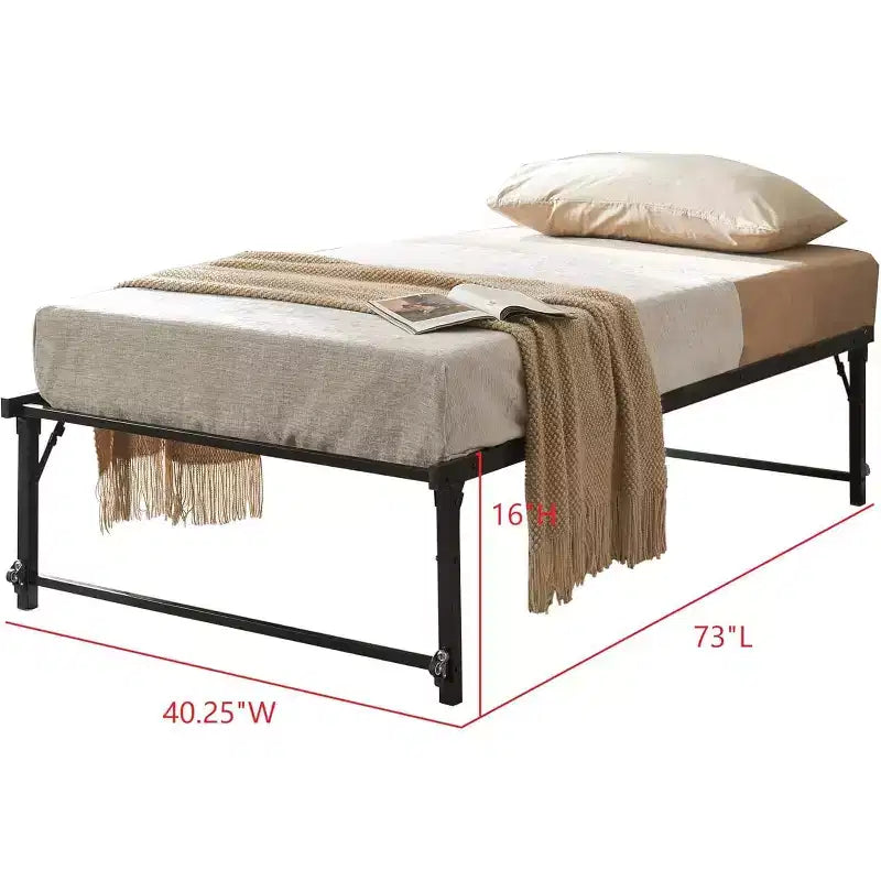 Cadre de lit gigogne escamotable en métal taille double avec roulettes de Kings Brand Furniture – Solution compacte robuste et élégante