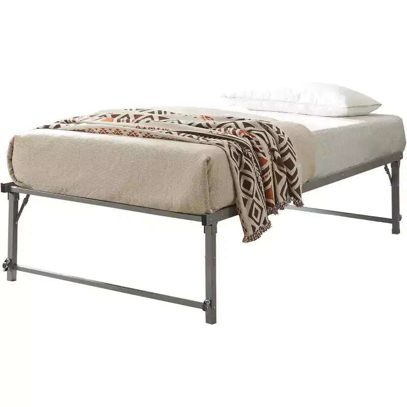Cadre de lit gigogne escamotable en métal taille double avec roulettes de Kings Brand Furniture – Solution compacte robuste et élégante