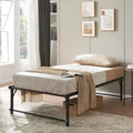 Kings Brand Furniture Twin Size Metal Pop up Trundle Day Bed Frame with Wheels- Sturdy and Elegant Space-Saving Solution