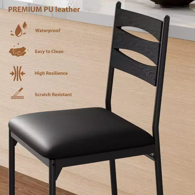 Tabourets de bar lot de 2/4, chaise de bar en similicuir avec dossier, coussin épais, tabourets de bar rembourrés hauteur comptoir avec repose-pieds pour îlot de cuisine