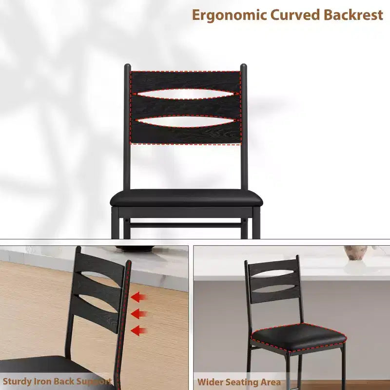 Tabourets de bar lot de 2/4, chaise de bar en similicuir avec dossier, coussin épais, tabourets de bar rembourrés hauteur comptoir avec repose-pieds pour îlot de cuisine