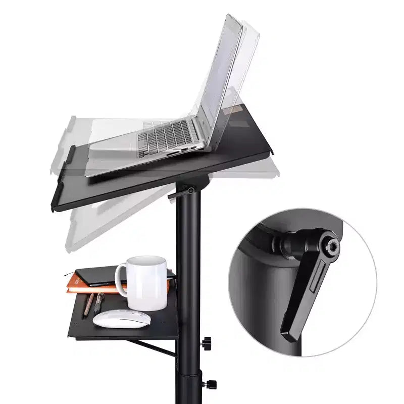 Yescom Pupitre roulant portable Bureau pour ordinateur portable mobile Lecture de présentation Bureau