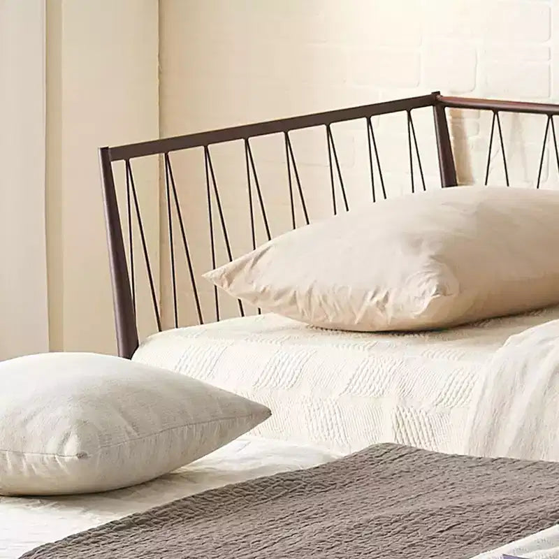 Kings Brand Furniture Cadre de Lit de Repos Moderne en Métal Taille Double avec Support de Matelas, Lit de Repos pour Salon, Chambre à Coucher, Chambre d'Invités, Bronze