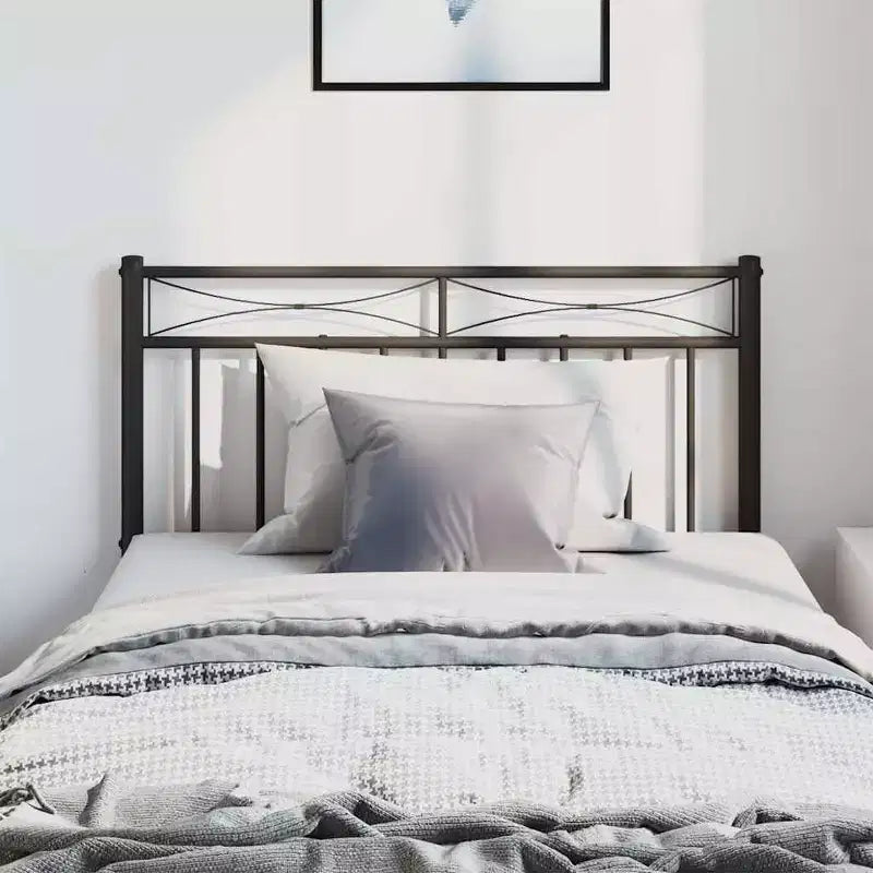 vidaXL Tête de lit en métal, Tête de lit en acier pour lit, Noir, Jumeau