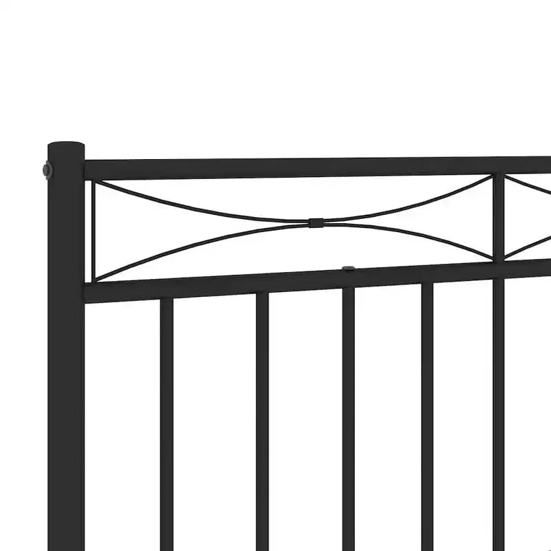 vidaXL Tête de lit en métal, Tête de lit en acier pour lit, Noir, Jumeau