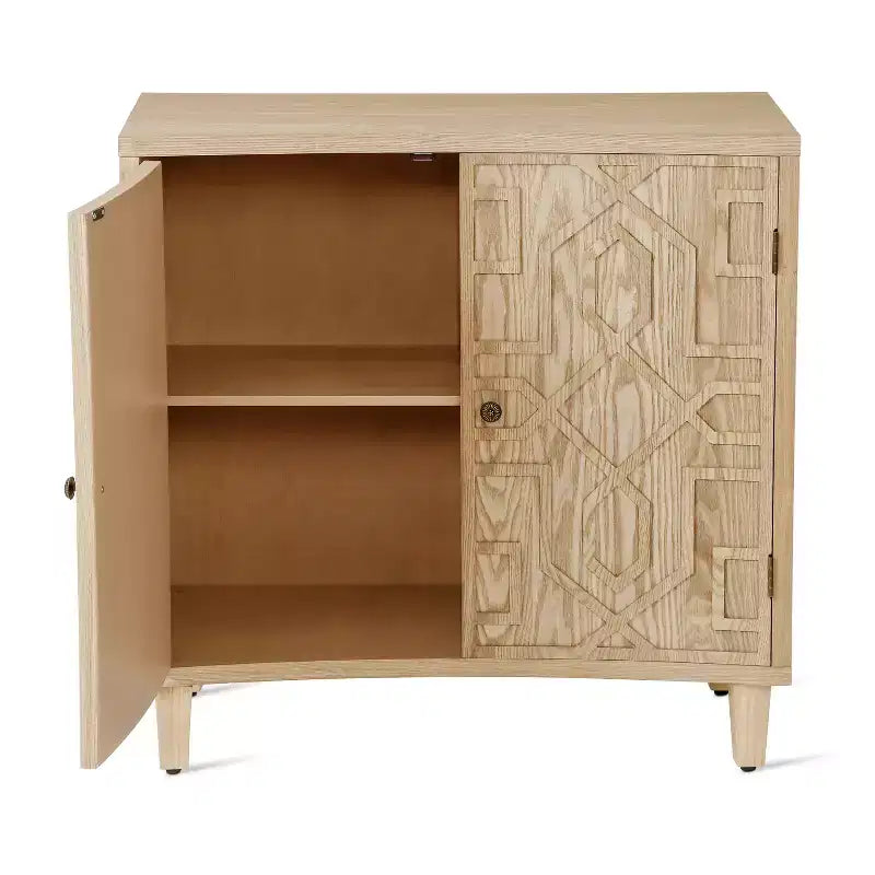Christopher Knight Home Sonja Buffet d'appoint contemporain à motif géométrique avec étagères réglables et portes