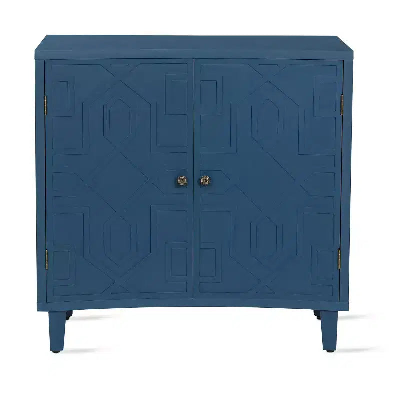 Christopher Knight Home Sonja Buffet d'appoint contemporain à motif géométrique avec étagères réglables et portes