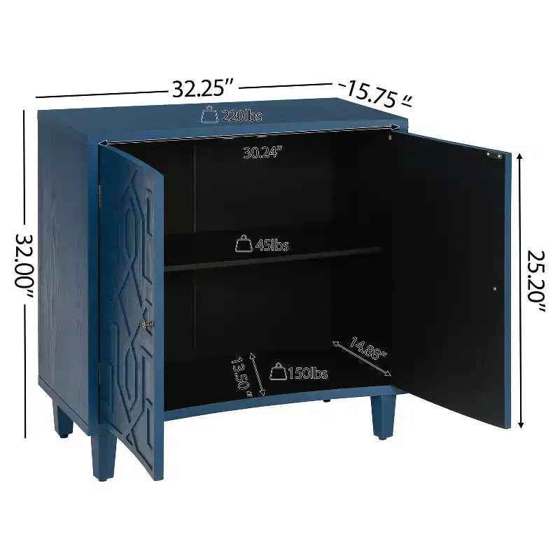 Christopher Knight Home Sonja Buffet d'appoint contemporain à motif géométrique avec étagères réglables et portes