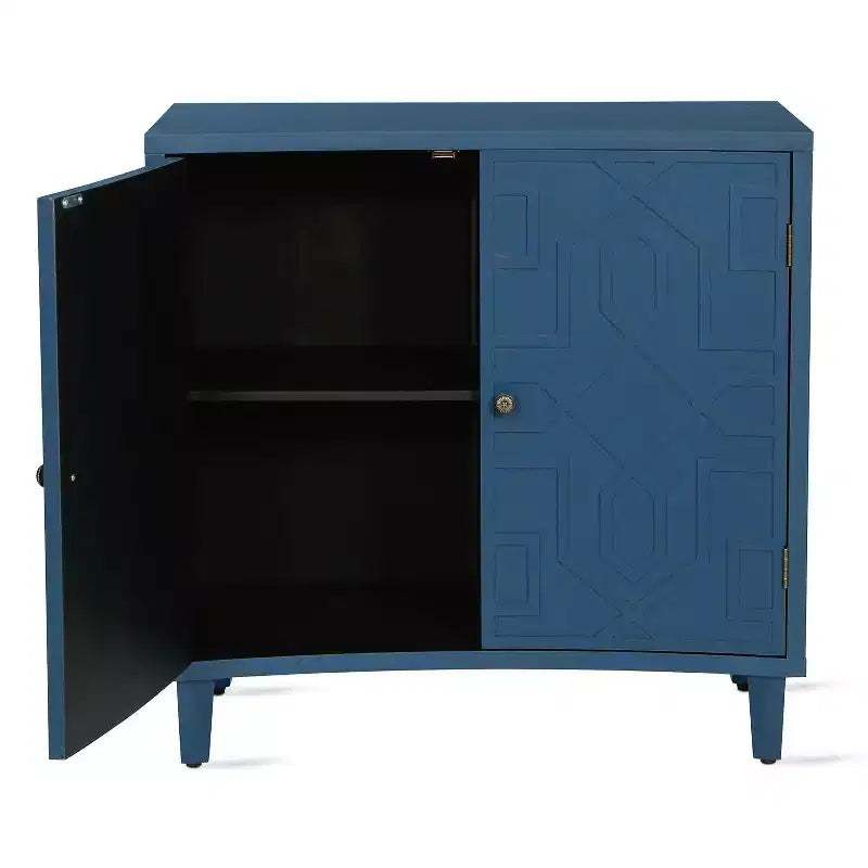 Christopher Knight Home Sonja Buffet d'appoint contemporain à motif géométrique avec étagères réglables et portes