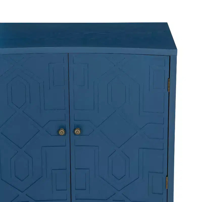 Christopher Knight Home Sonja Buffet d'appoint contemporain à motif géométrique avec étagères réglables et portes