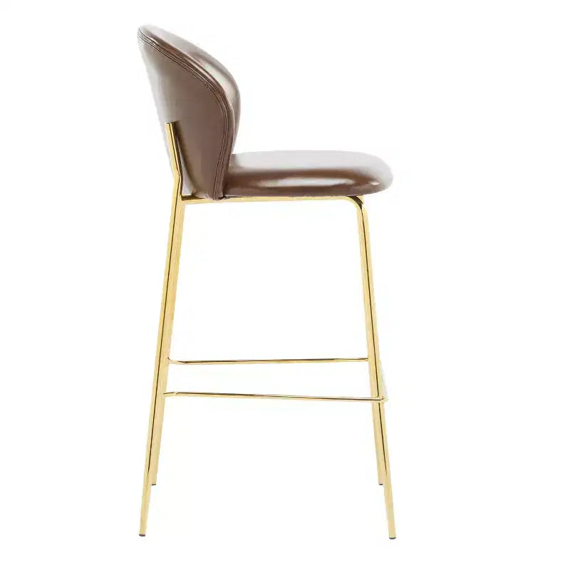 Tabouret de bar contemporain Christopher Knight Home Valeska rembourré avec pieds en métal doré (lot de 2)