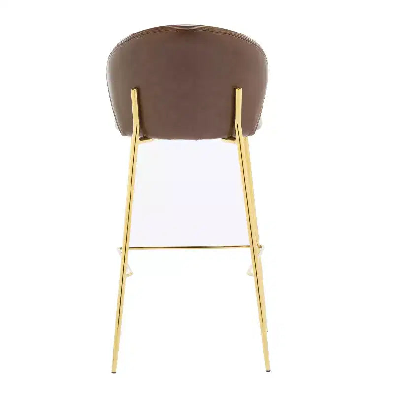 Tabouret de bar contemporain Christopher Knight Home Valeska rembourré avec pieds en métal doré (lot de 2)
