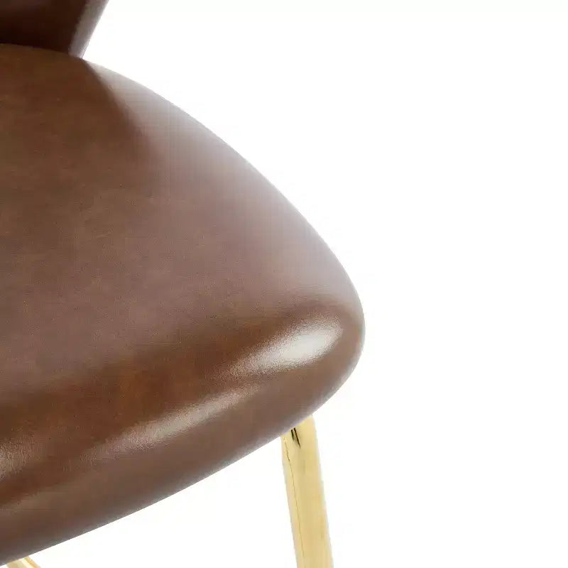 Tabouret de bar contemporain Christopher Knight Home Valeska rembourré avec pieds en métal doré (lot de 2)