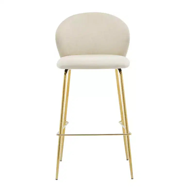 Tabouret de bar contemporain Christopher Knight Home Valeska rembourré avec pieds en métal doré (lot de 2)