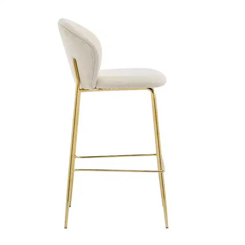 Tabouret de bar contemporain Christopher Knight Home Valeska rembourré avec pieds en métal doré (lot de 2)