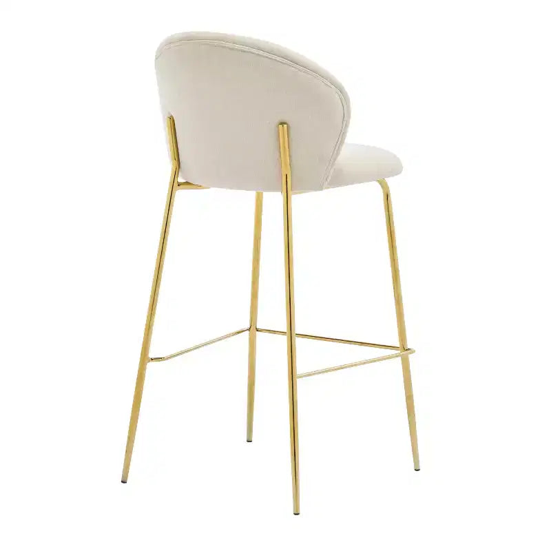 Tabouret de bar contemporain Christopher Knight Home Valeska rembourré avec pieds en métal doré (lot de 2)