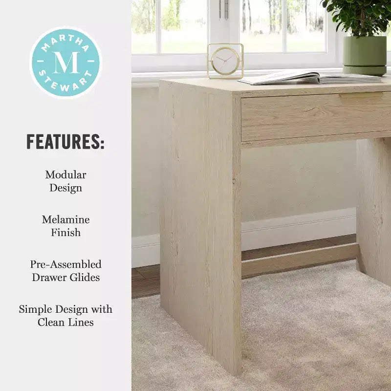 Bureau modulaire à un tiroir Martha Stewart Kayden Home Office