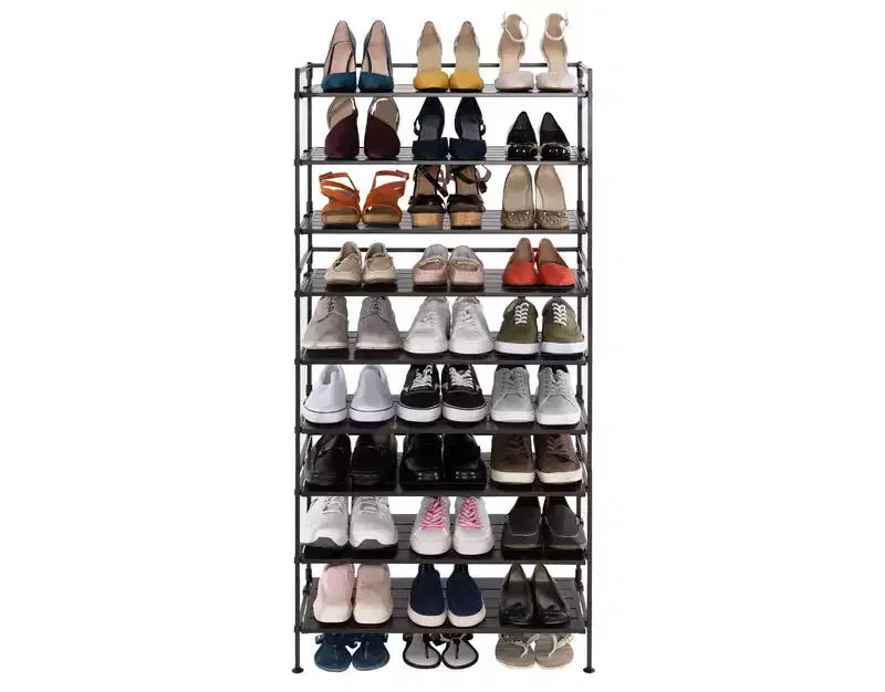 Seville Classics Meuble à chaussures en résine et métal robuste à 3 niveaux pour 12 paires