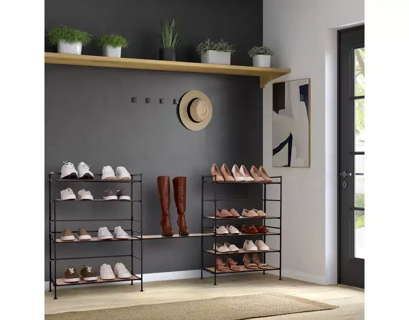 Seville Classics Meuble à chaussures en résine et métal robuste à 3 niveaux pour 12 paires