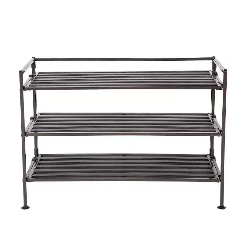 Seville Classics Étagère à chaussures empilable à 3 niveaux en résine, 9 paires