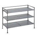 Seville Classics 9-Pair 3-Tier Resin Slat Stackable Shoe Rack